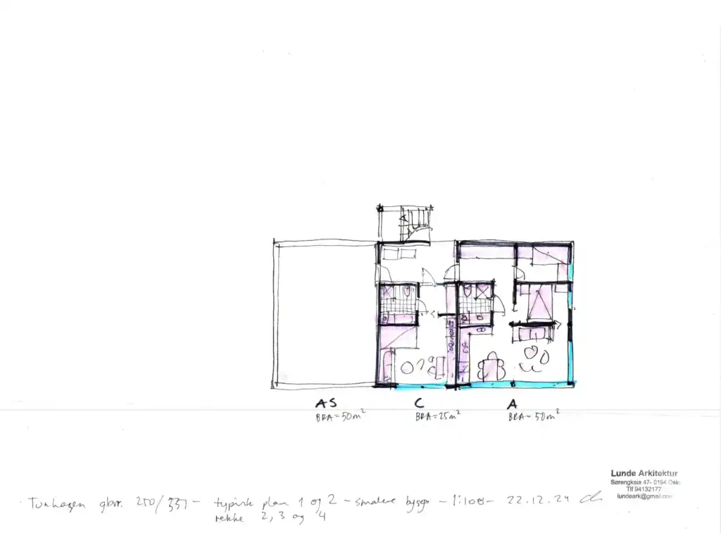 Modern residential floor plan sketch with detailed room layout and annotations for home design.